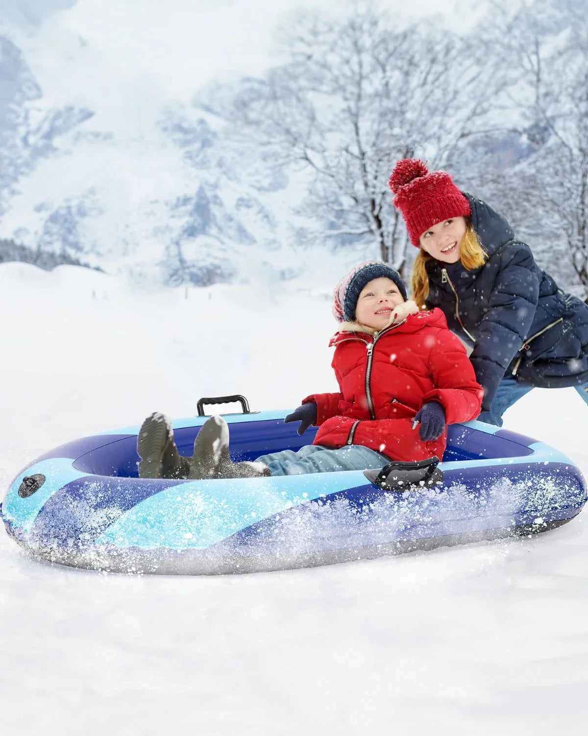 Inflatable Snow Sled with Handles